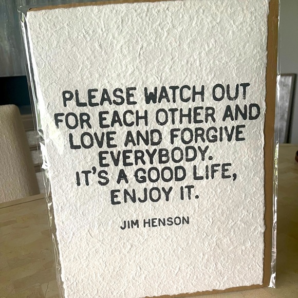 Other - Handmade paper Print Jim Hanson quote